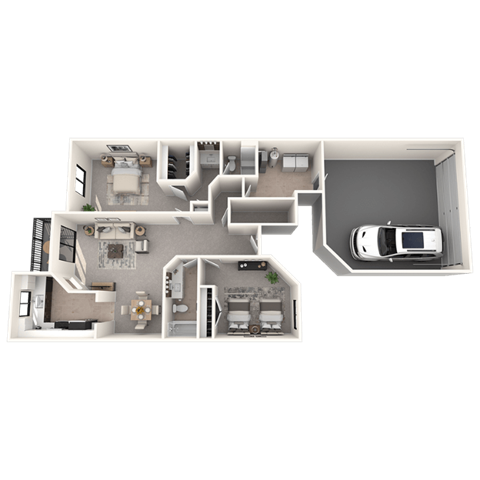 Floor plan for 2 beds, 2 baths, 1325 sqft